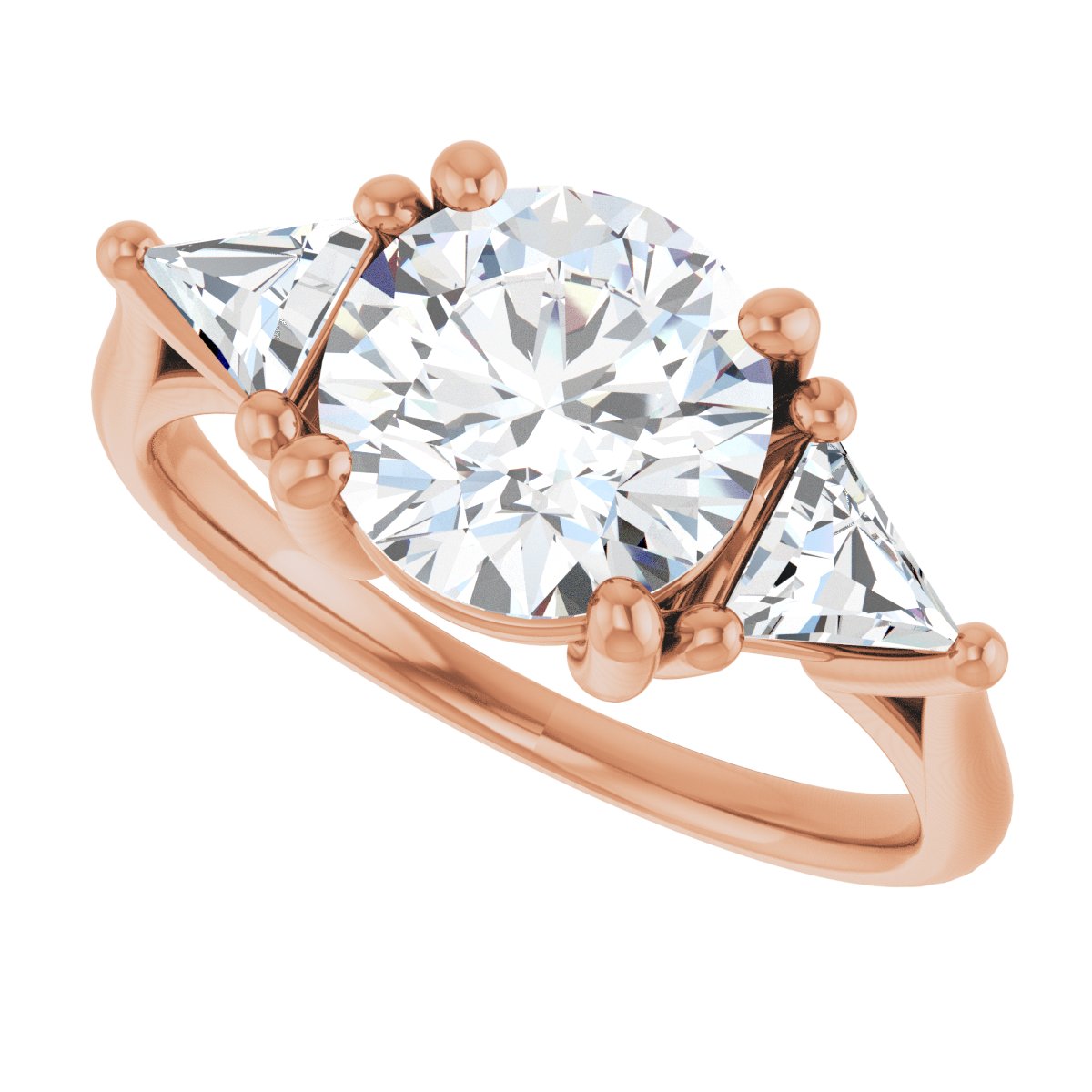 Round Three-Stone Engagement Ring Semi-Mount - gallery - Series 122119