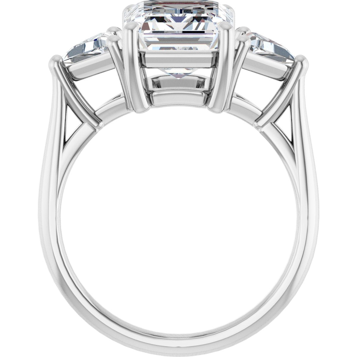 Emerald Three-Stone Engagement Ring Semi-Mount - gallery - Series 122119