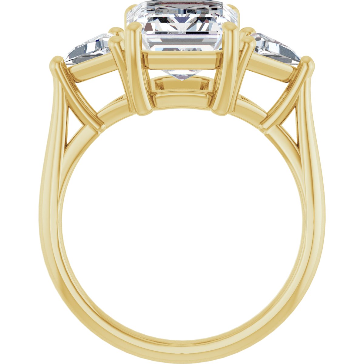 Emerald Three-Stone Engagement Ring Semi-Mount - gallery - Series 122119