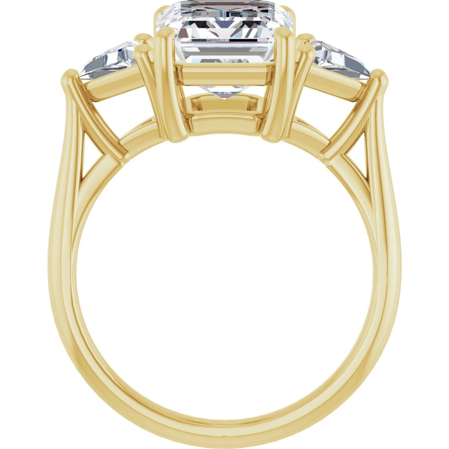 Emerald Three-Stone Engagement Ring Semi-Mount - gallery - Series 122119