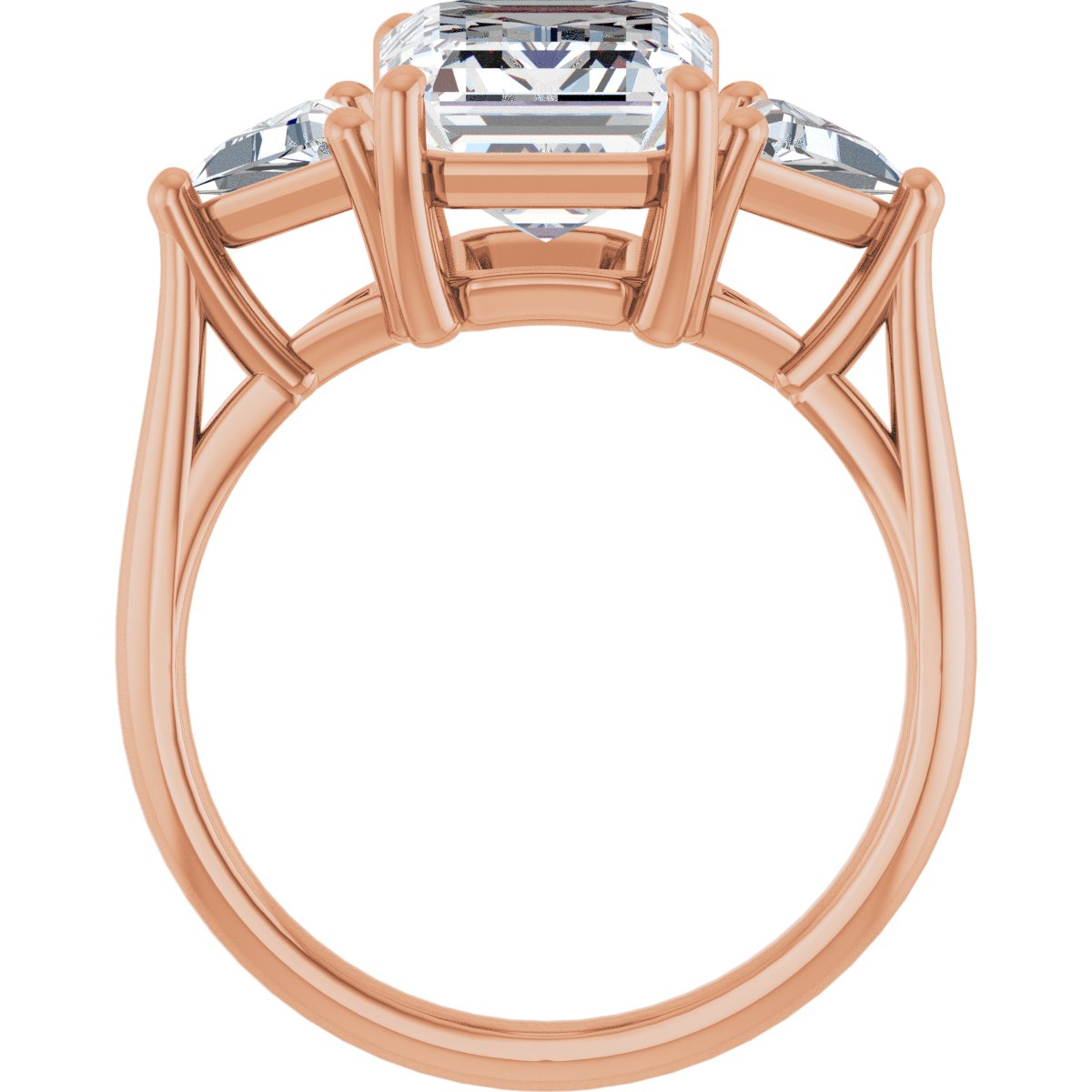 Emerald Three-Stone Engagement Ring Semi-Mount - gallery - Series 122119