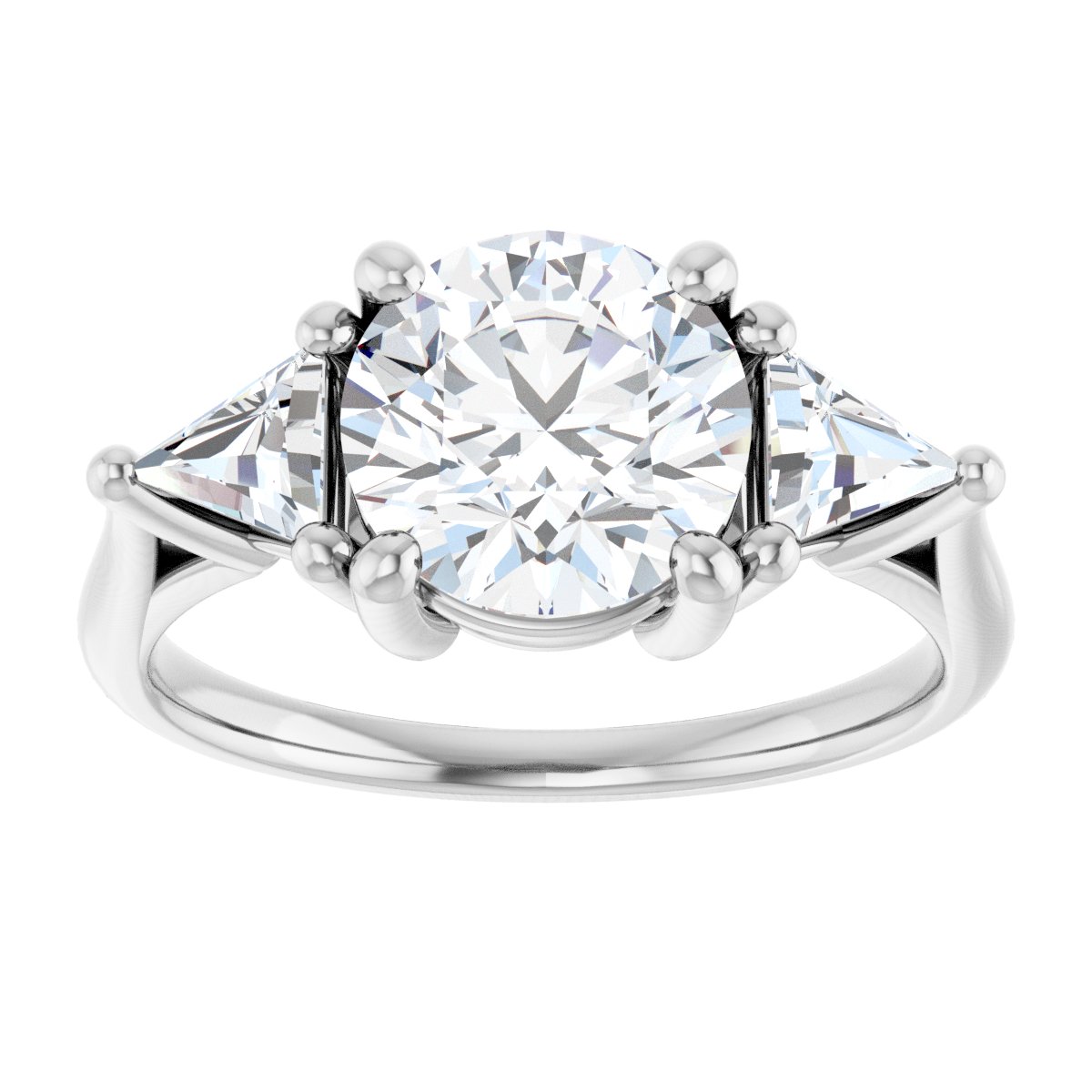 Round Three-Stone Engagement Ring Semi-Mount - gallery - Series 122119