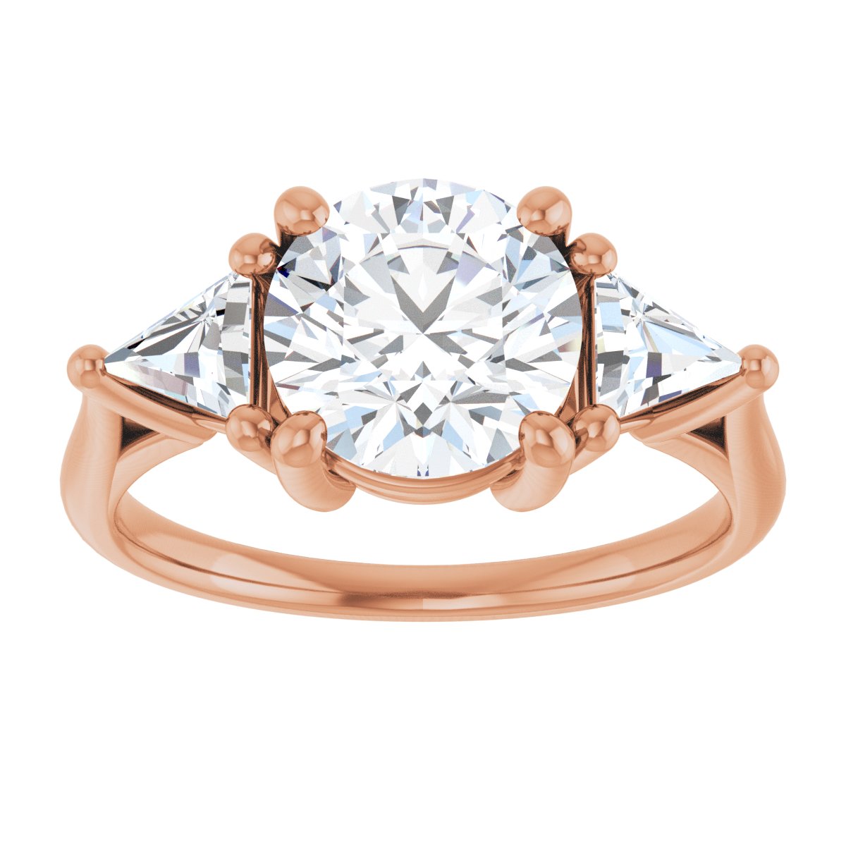 Round Three-Stone Engagement Ring Semi-Mount - gallery - Series 122119