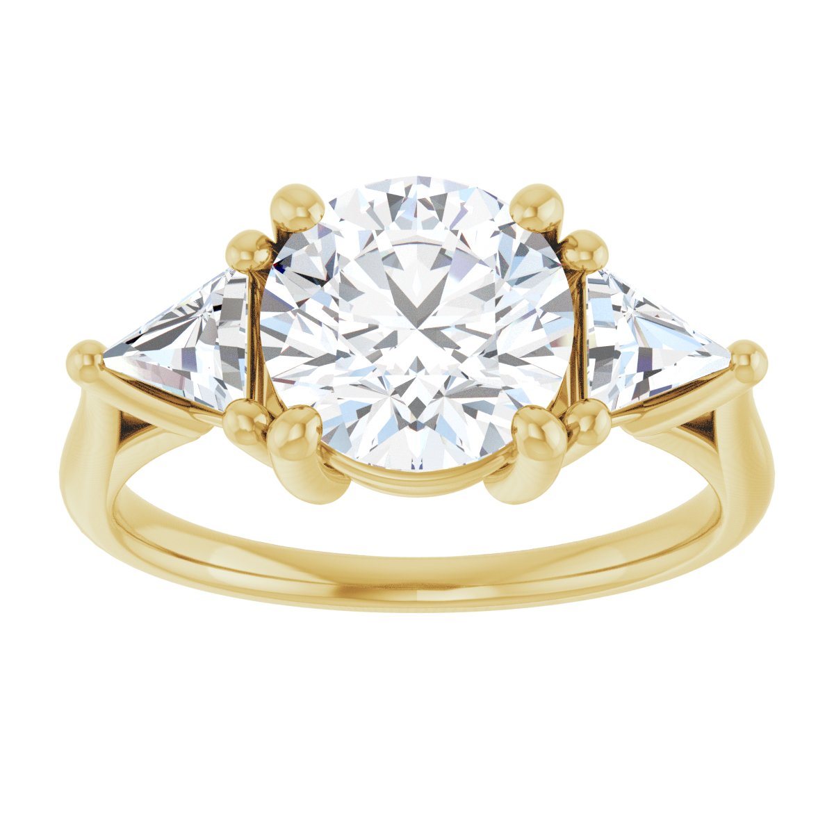 Round Three-Stone Engagement Ring Semi-Mount - gallery - Series 122119