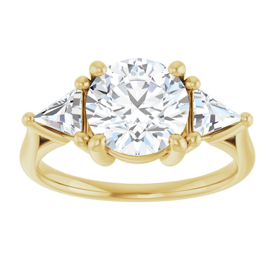 Round Three-Stone Engagement Ring Semi-Mount - gallery - Series 122119