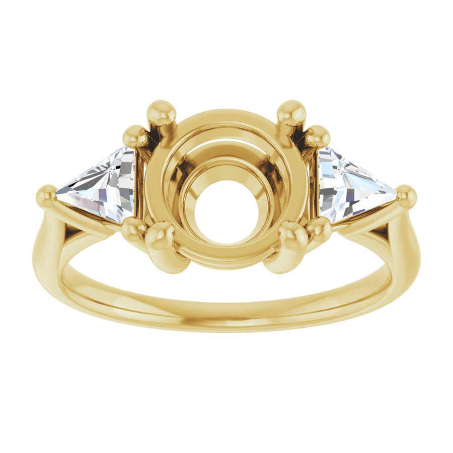 Round Three-Stone Engagement Ring Semi-Mount - gallery - Series 122119