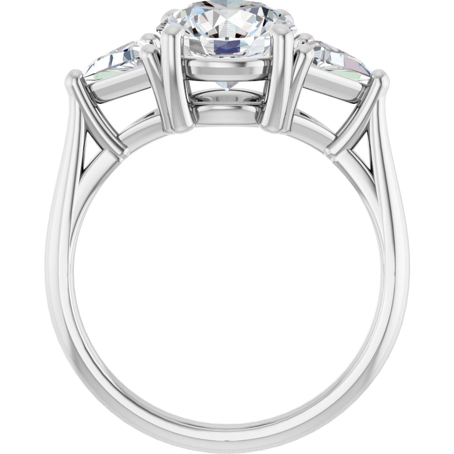 Round Three-Stone Engagement Ring Semi-Mount - gallery - Series 122119