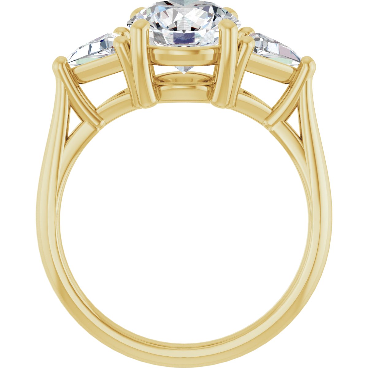 Round Three-Stone Engagement Ring Semi-Mount - gallery - Series 122119