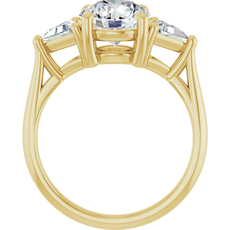 Round Three-Stone Engagement Ring Semi-Mount - gallery - Series 122119