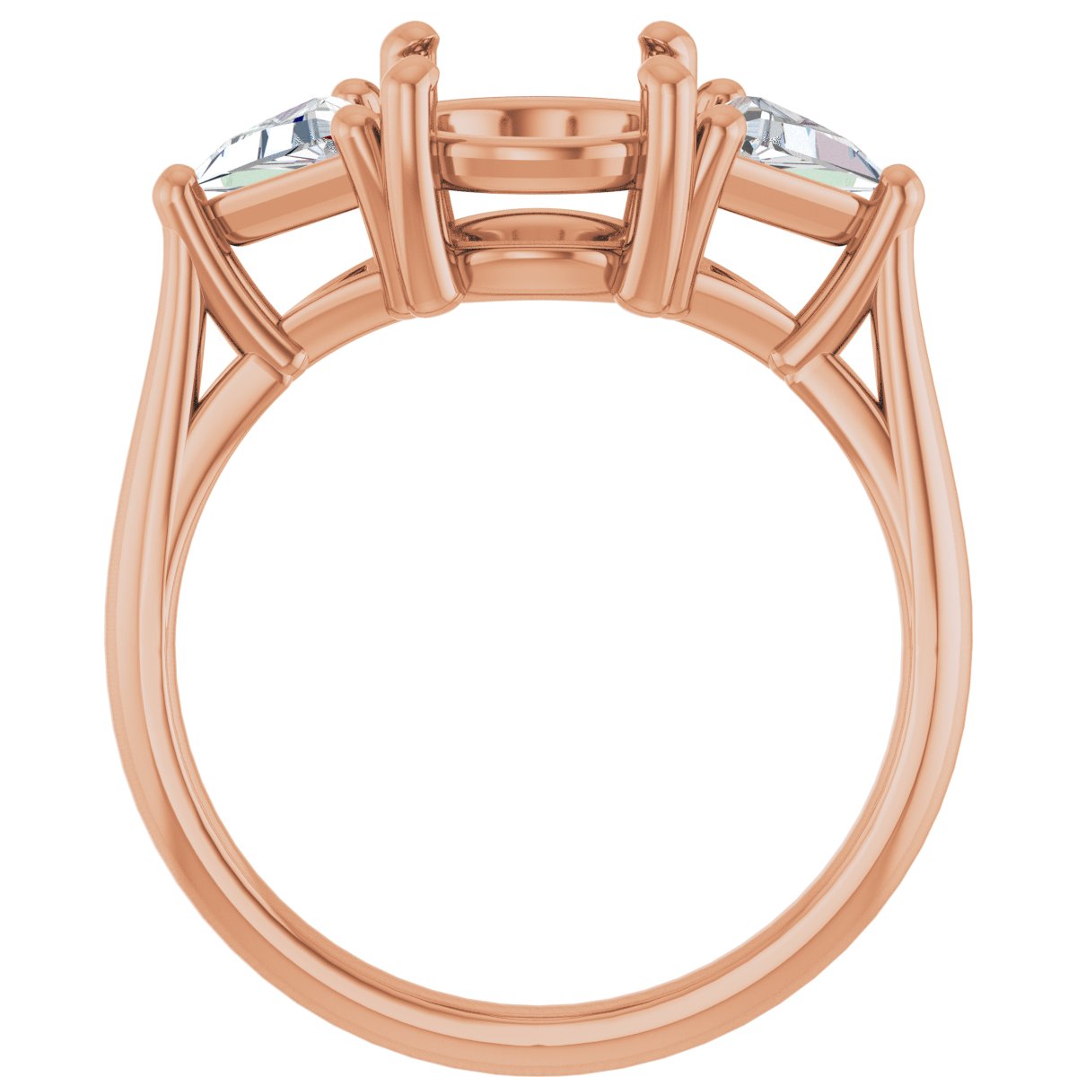 Round Three-Stone Engagement Ring Semi-Mount - gallery - Series 122119