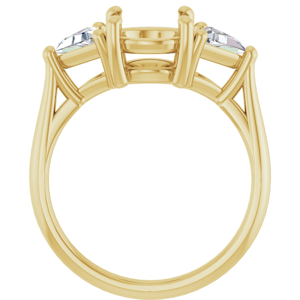 Round Three-Stone Engagement Ring Semi-Mount - gallery - Series 122119