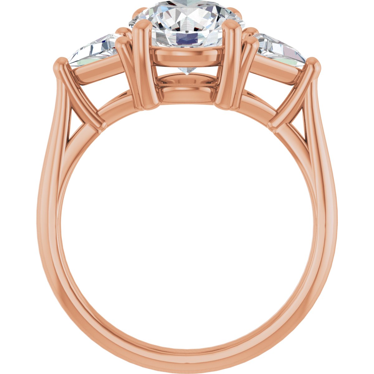 Round Three-Stone Engagement Ring Semi-Mount - gallery - Series 122119