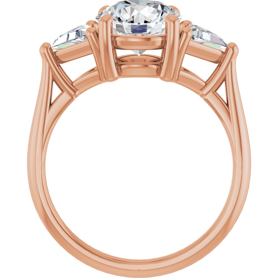 Round Three-Stone Engagement Ring Semi-Mount - gallery - Series 122119