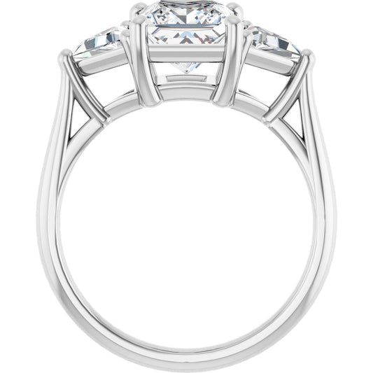 Square Three-Stone Engagement Ring Semi-Mount - gallery - Series 122119