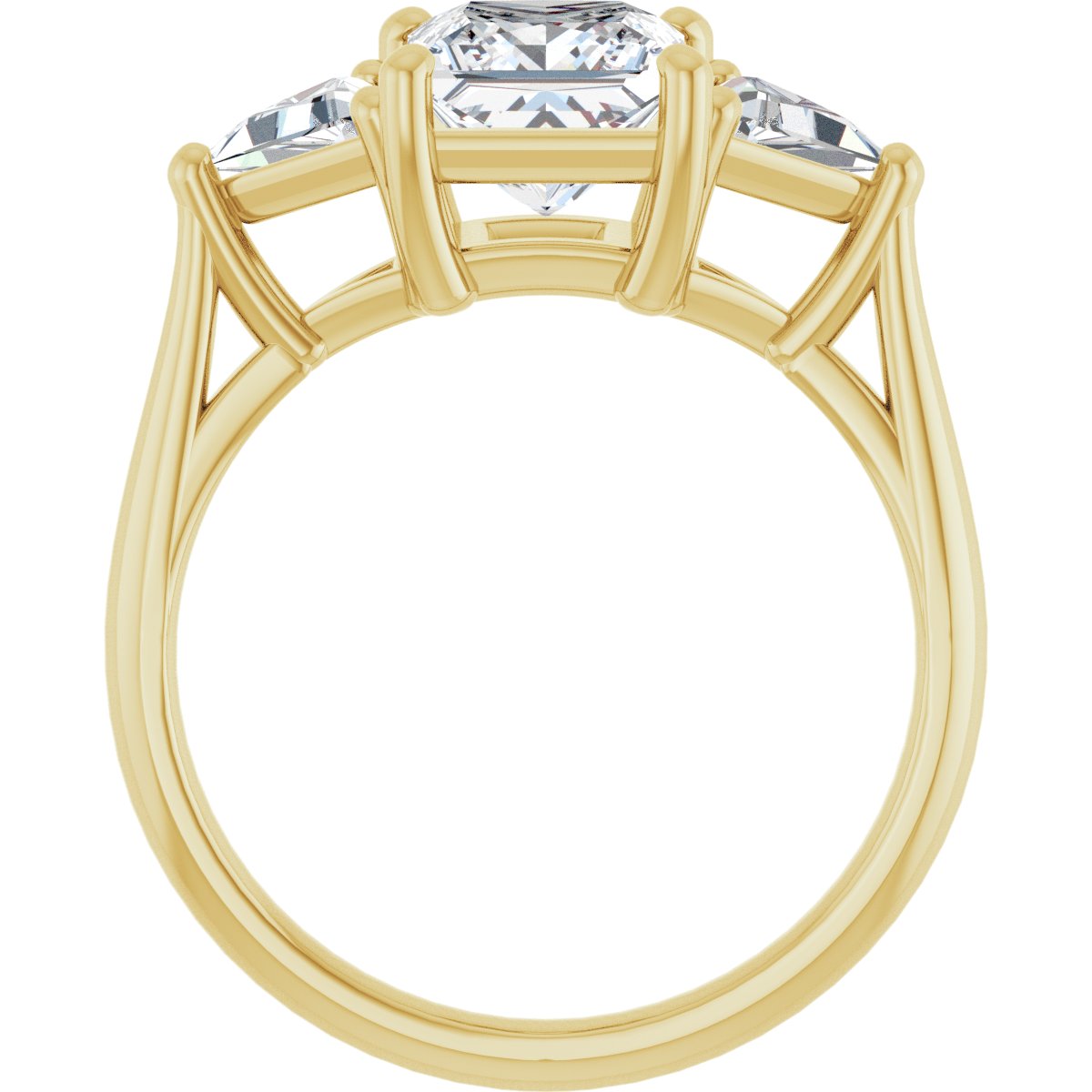 Square Three-Stone Engagement Ring Semi-Mount - gallery - Series 122119