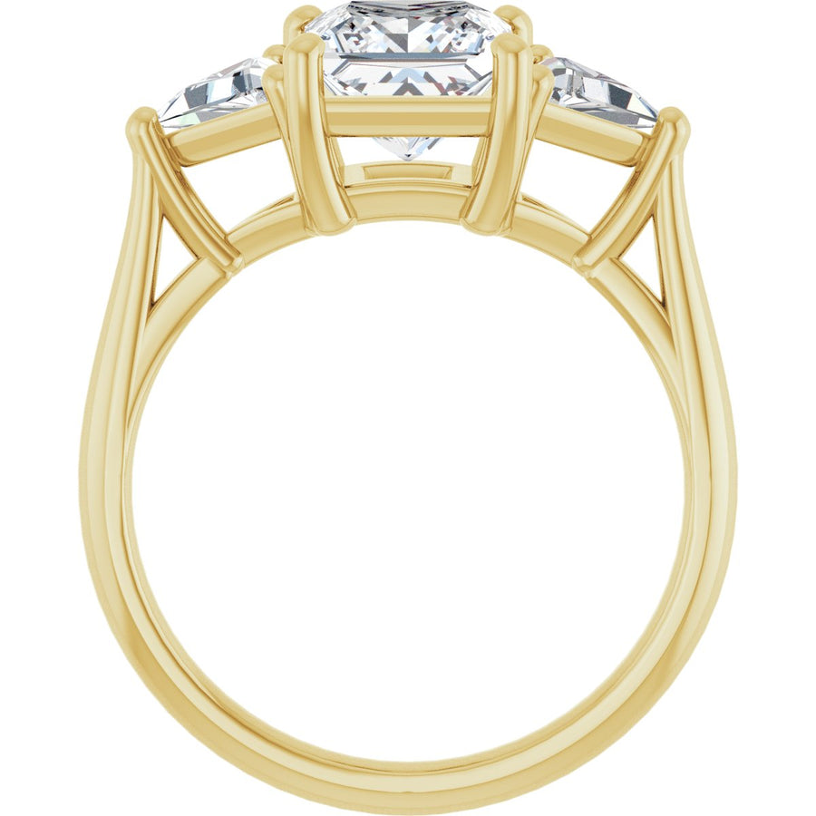Square Three-Stone Engagement Ring Semi-Mount - gallery - Series 122119