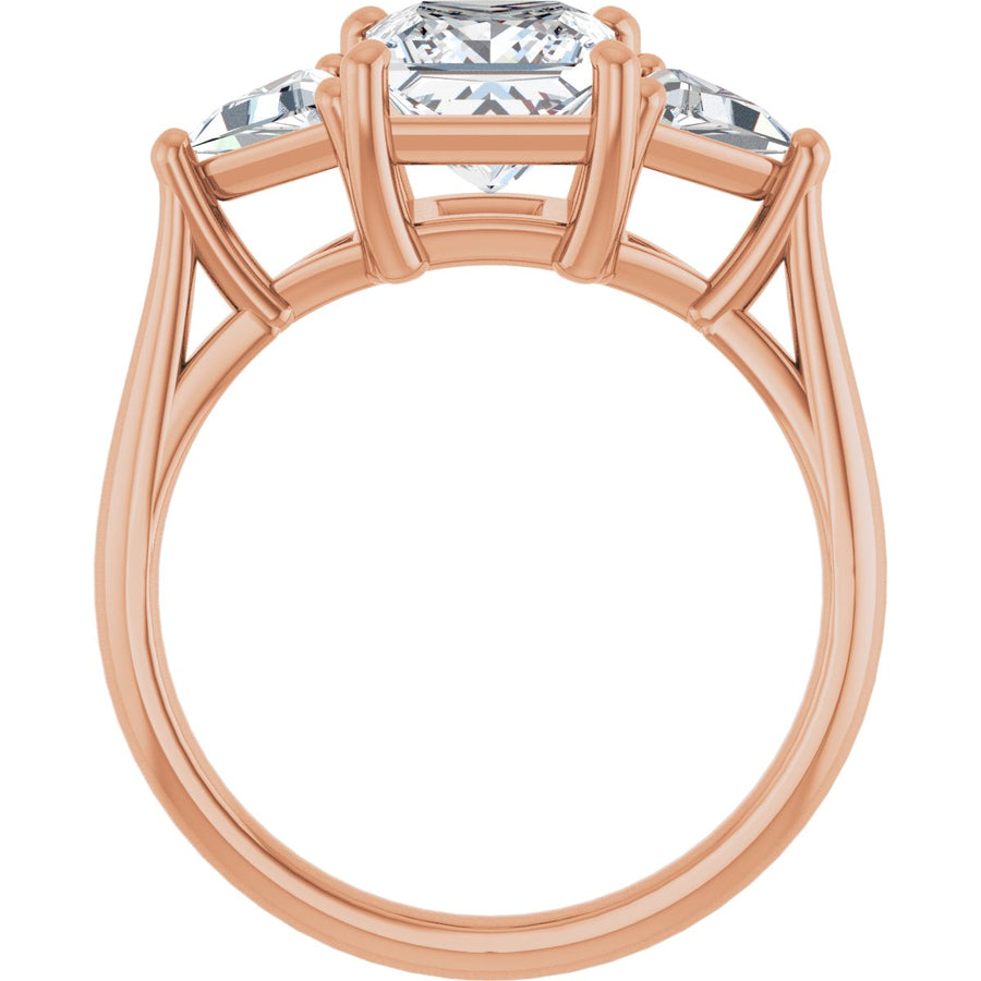 Square Three-Stone Engagement Ring Semi-Mount - gallery - Series 122119