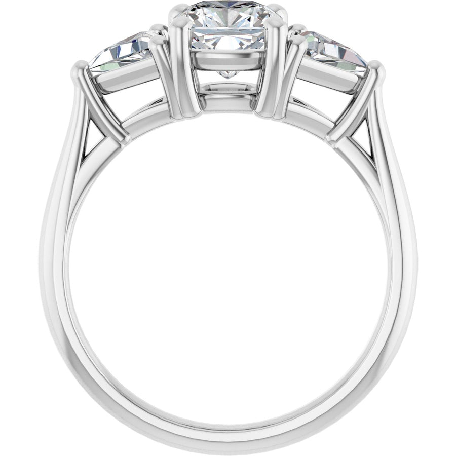 Cushion Three-Stone Engagement Ring Semi-Mount - gallery - Series 122119