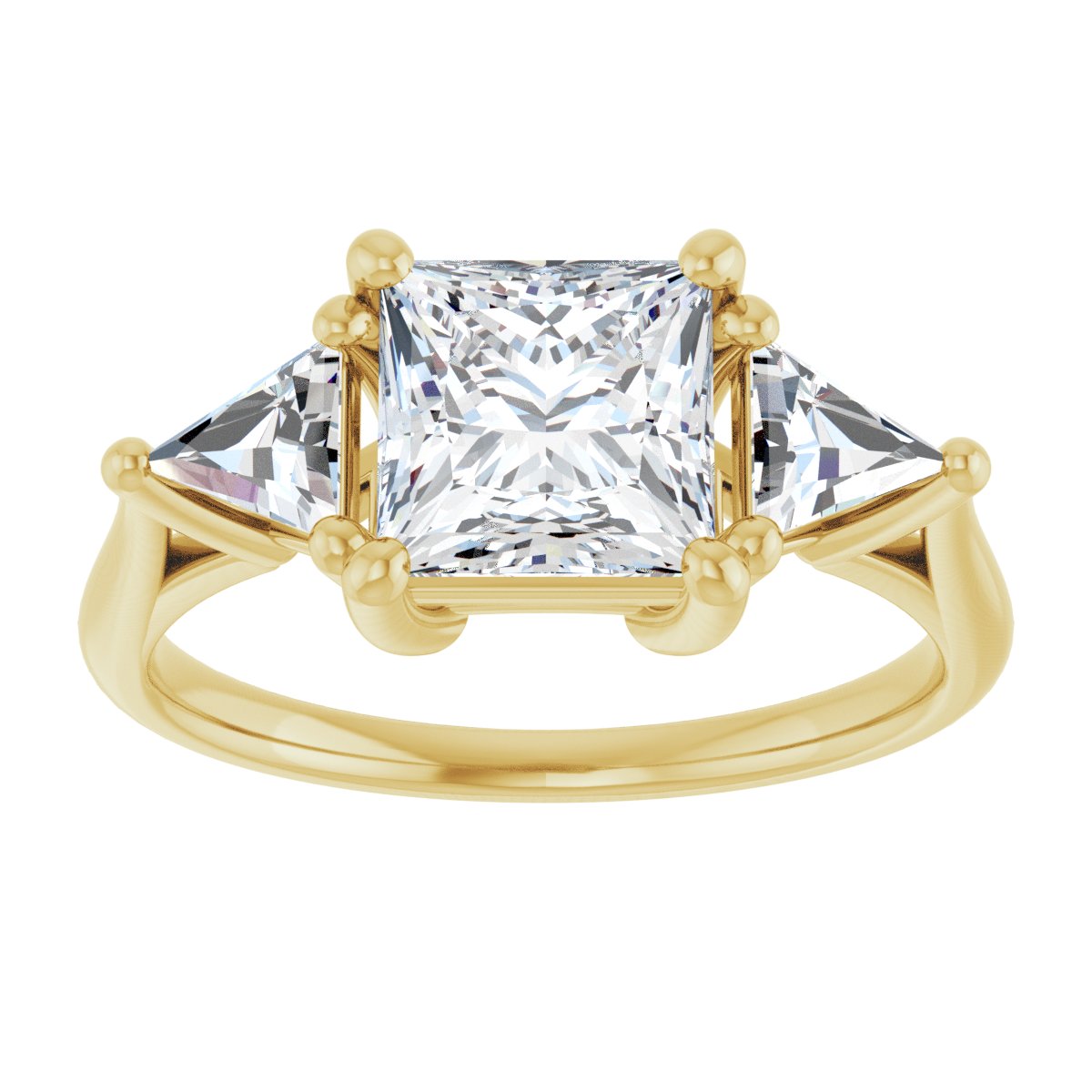 Square Three-Stone Engagement Ring Semi-Mount - gallery - Series 122119
