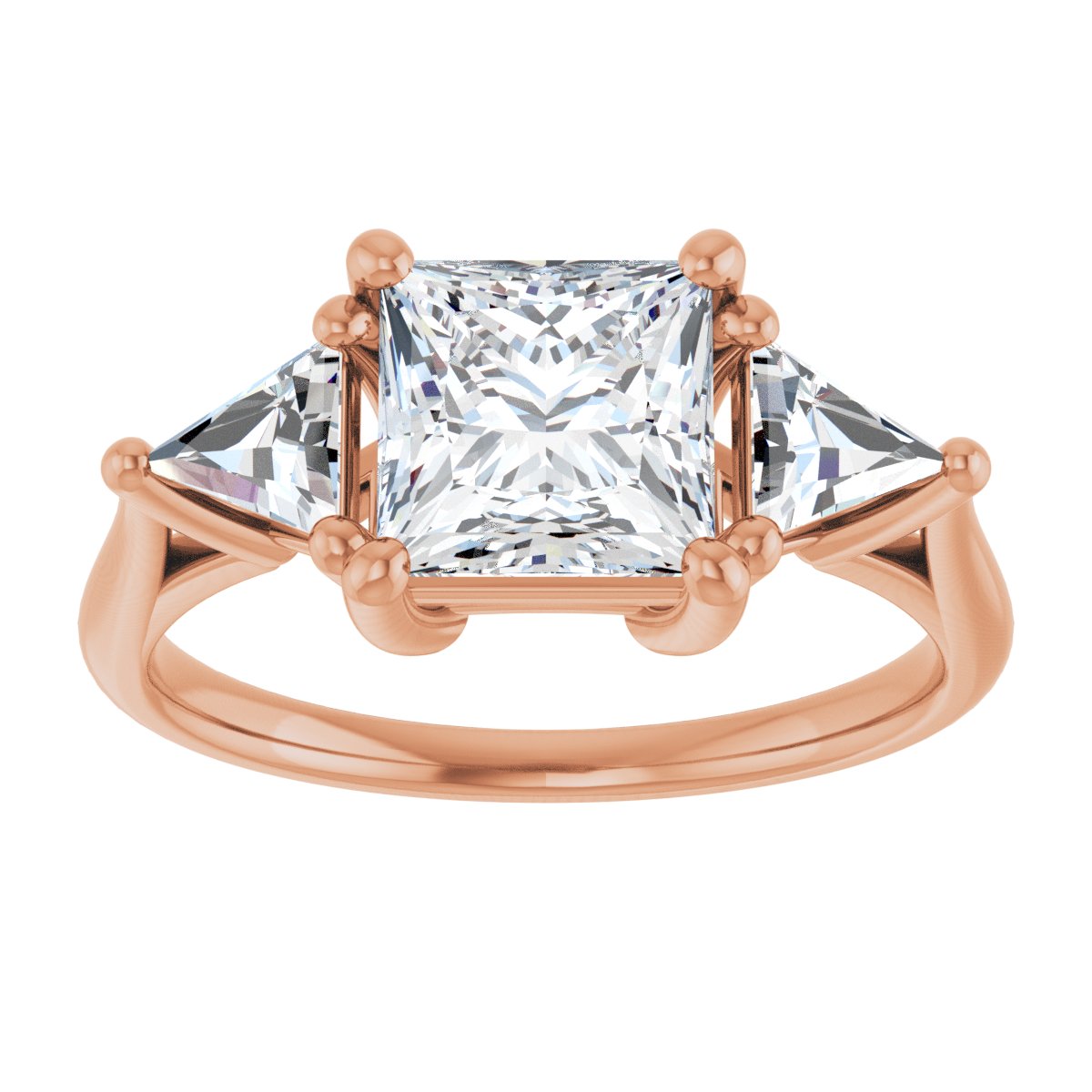 Square Three-Stone Engagement Ring Semi-Mount - gallery - Series 122119