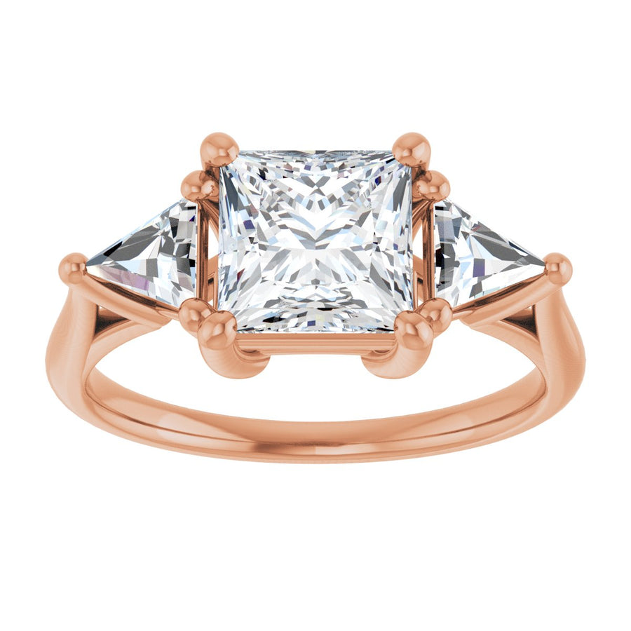 Square Three-Stone Engagement Ring Semi-Mount - gallery - Series 122119
