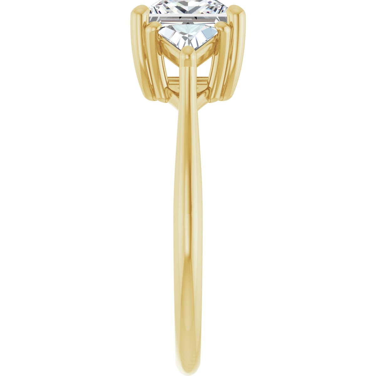 Square Three-Stone Engagement Ring Semi-Mount - gallery - Series 122119