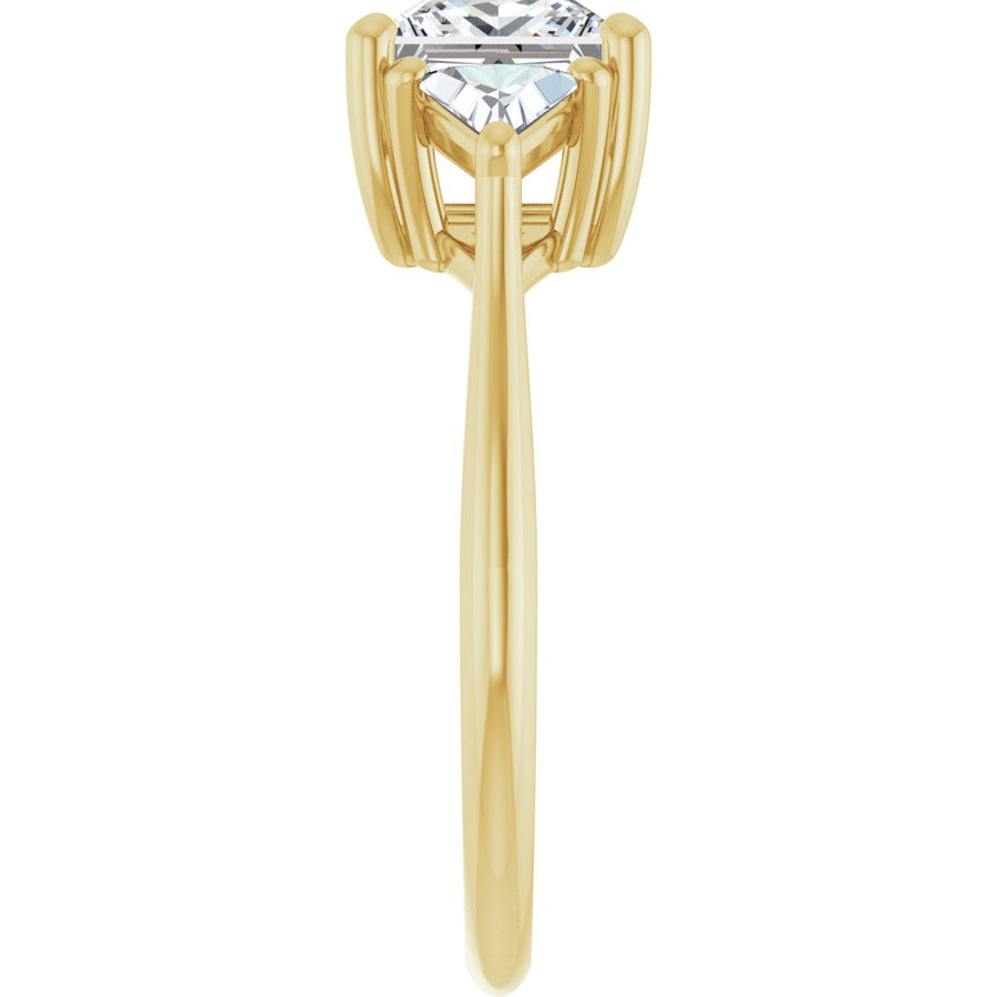 Square Three-Stone Engagement Ring Semi-Mount - gallery - Series 122119