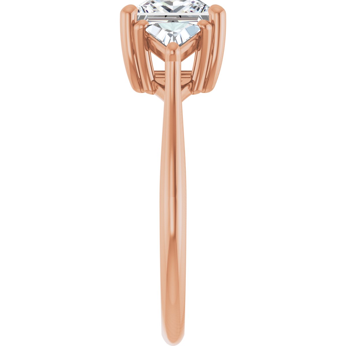 Square Three-Stone Engagement Ring Semi-Mount - gallery - Series 122119