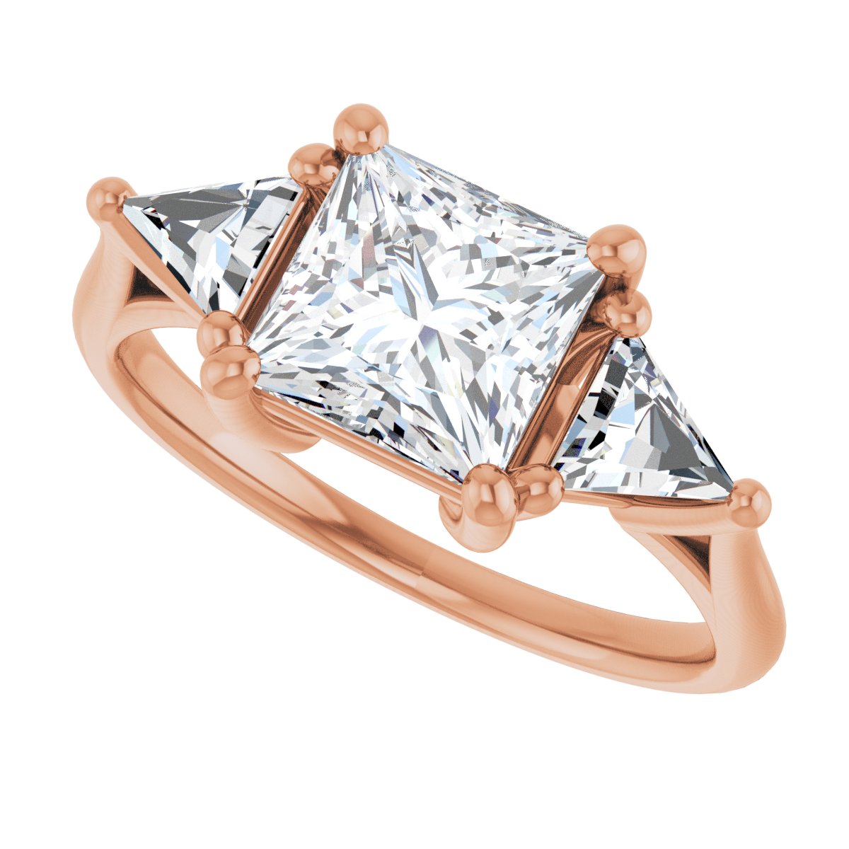 Square Three-Stone Engagement Ring Semi-Mount - gallery - Series 122119