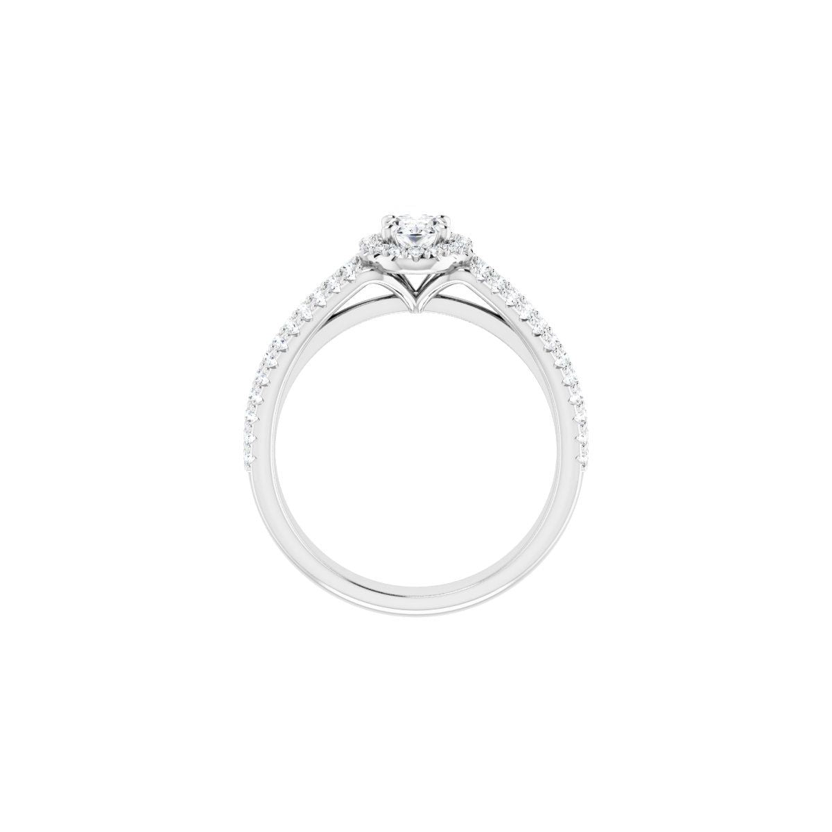 Oval Halo-Style Engagement Ring Semi-Mount - gallery - Series 123567
