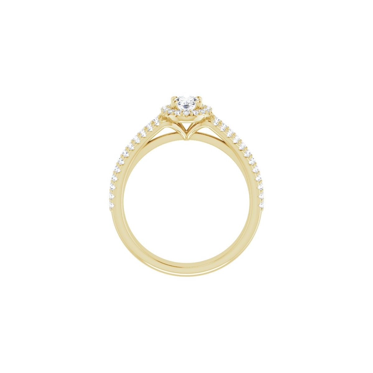 Oval Halo-Style Engagement Ring Semi-Mount - gallery - Series 123567