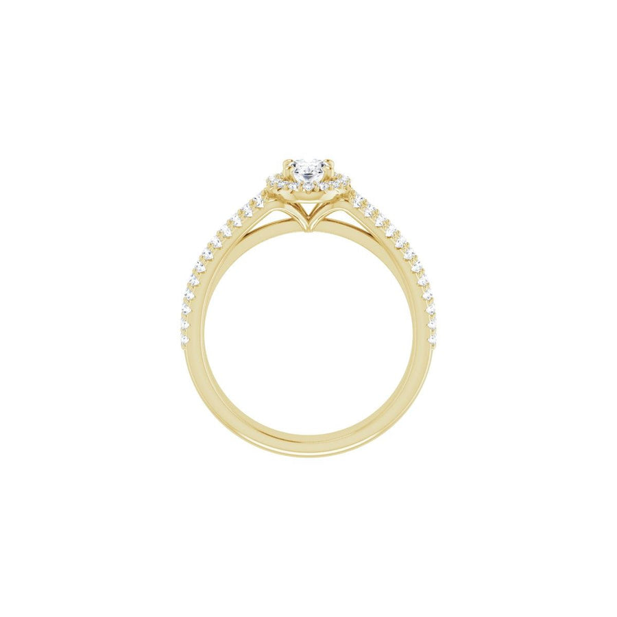 Oval Halo-Style Engagement Ring Semi-Mount - gallery - Series 123567