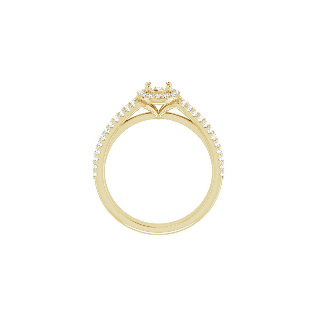 Oval Halo-Style Engagement Ring Semi-Mount - gallery - Series 123567