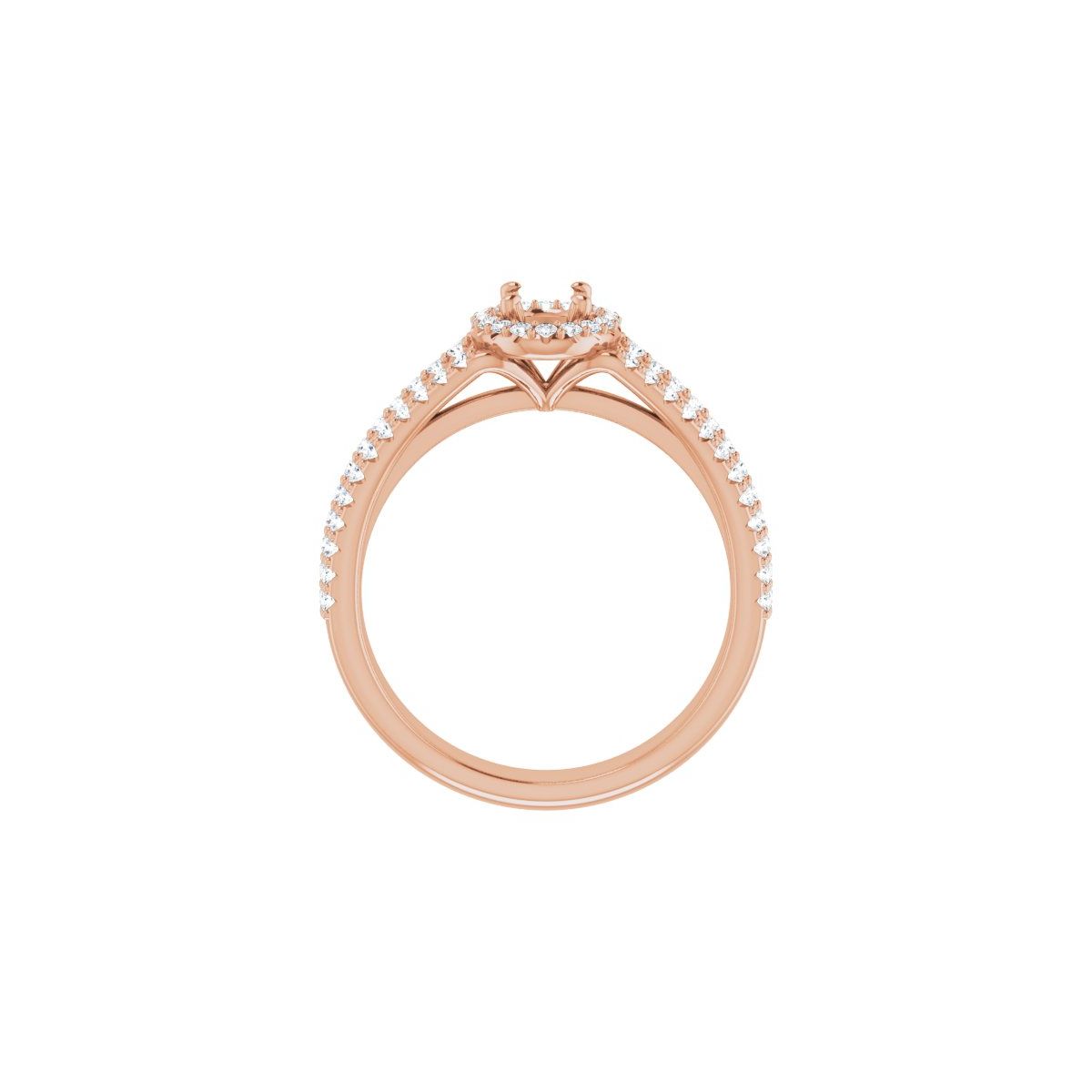 Oval Halo-Style Engagement Ring Semi-Mount - gallery - Series 123567