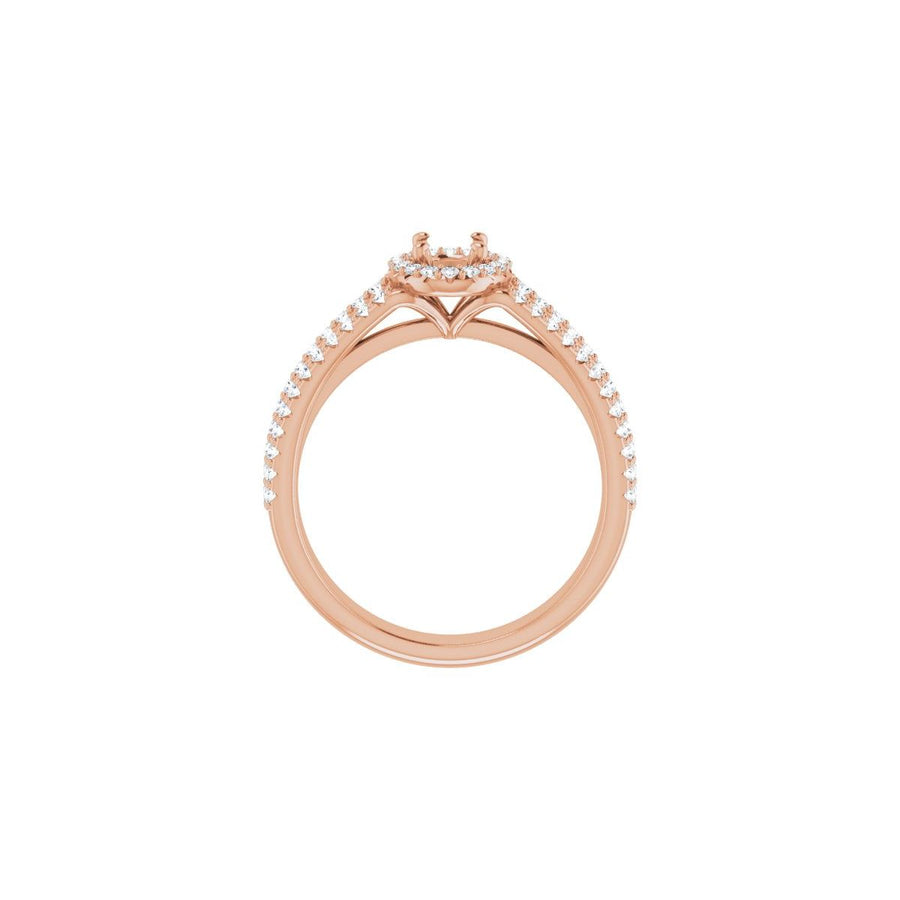 Oval Halo-Style Engagement Ring Semi-Mount - gallery - Series 123567