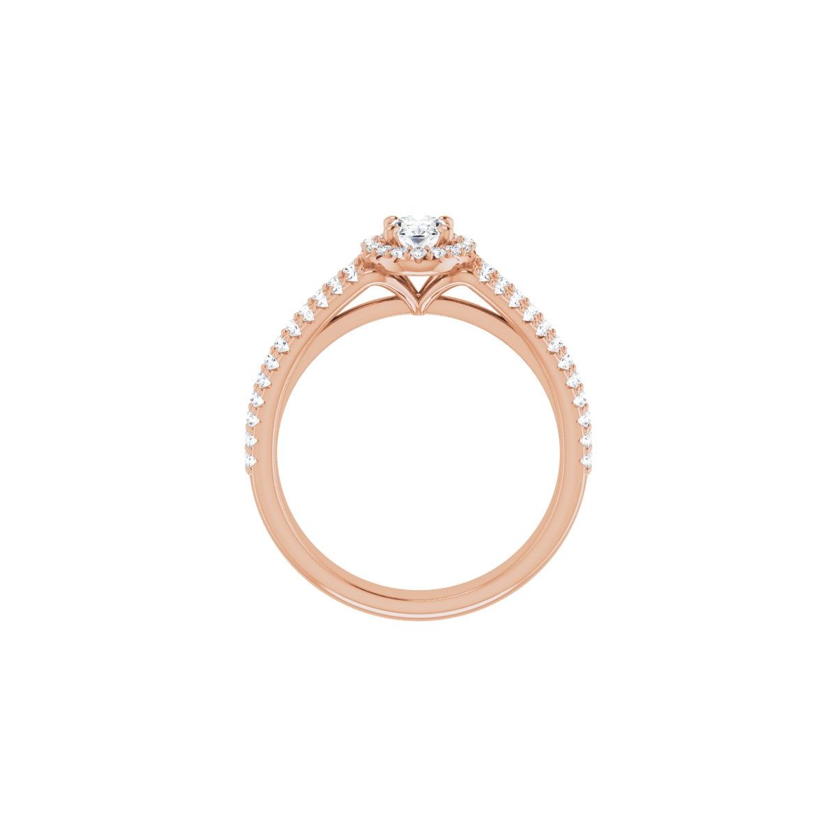 Oval Halo-Style Engagement Ring Semi-Mount - gallery - Series 123567