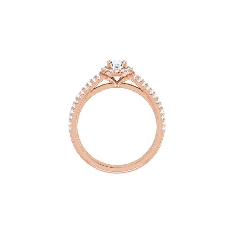 Oval Halo-Style Engagement Ring Semi-Mount - gallery - Series 123567