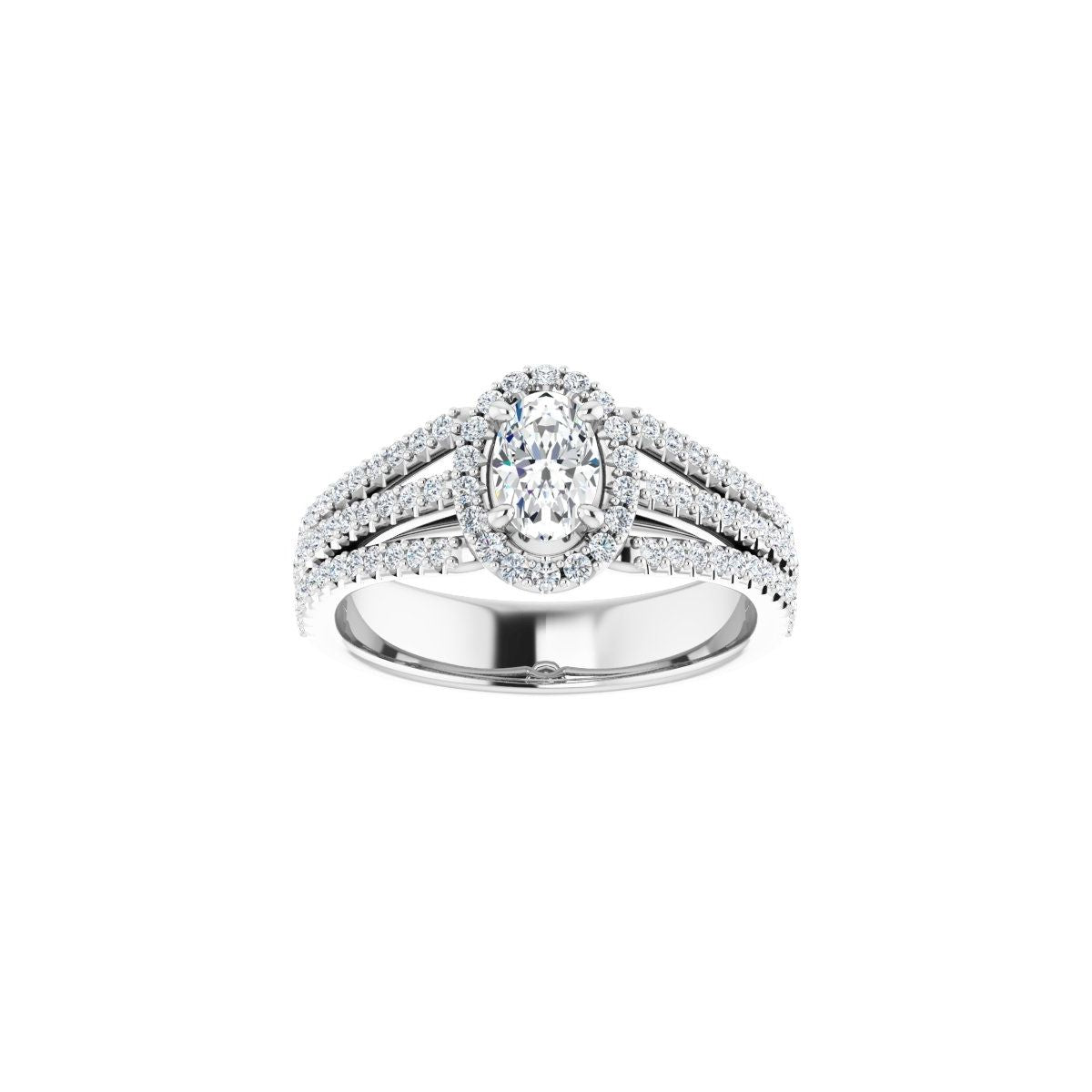 Oval Halo-Style Engagement Ring Semi-Mount - gallery - Series 123567