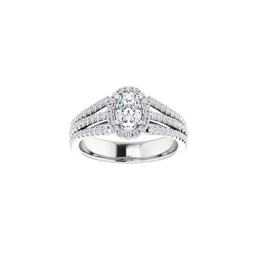 Oval Halo-Style Engagement Ring Semi-Mount - gallery - Series 123567
