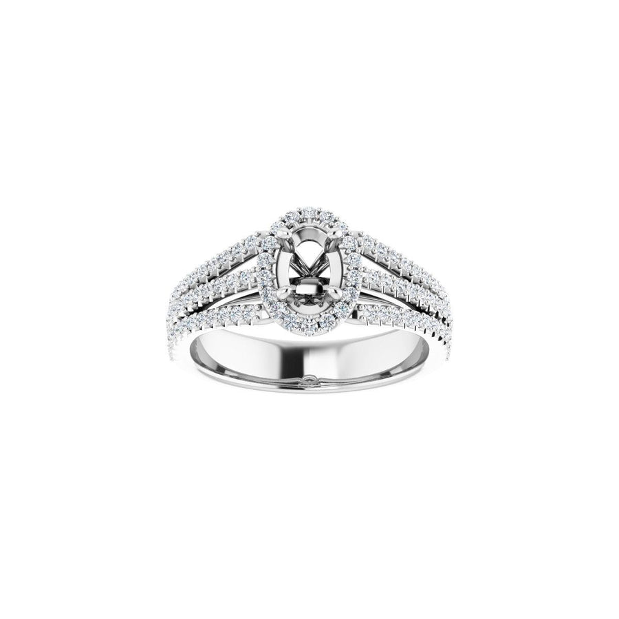 Oval Halo-Style Engagement Ring Semi-Mount - gallery - Series 123567