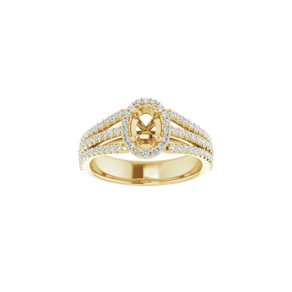 Oval Halo-Style Engagement Ring Semi-Mount - gallery - Series 123567