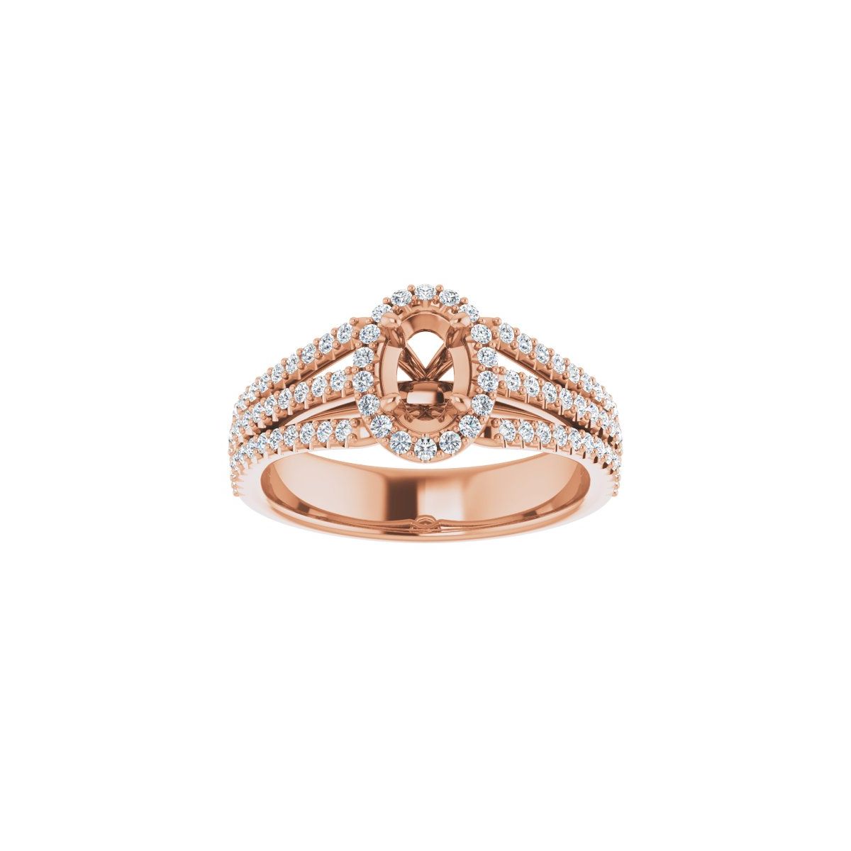 Oval Halo-Style Engagement Ring Semi-Mount - gallery - Series 123567