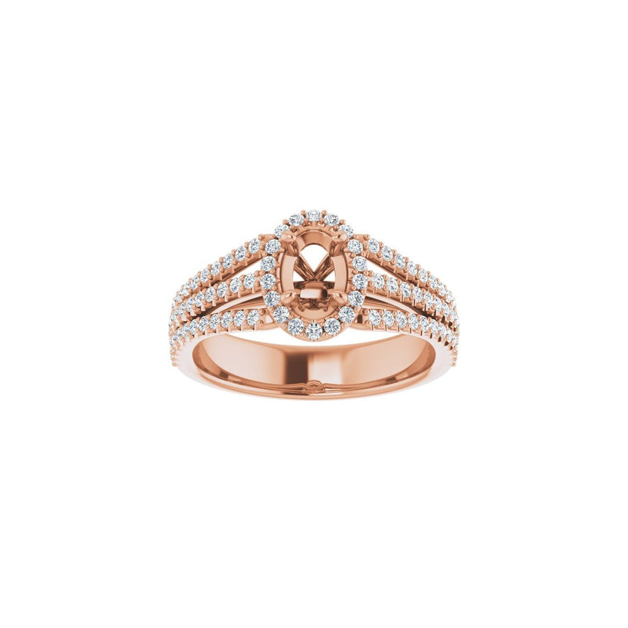 Oval Halo-Style Engagement Ring Semi-Mount - gallery - Series 123567