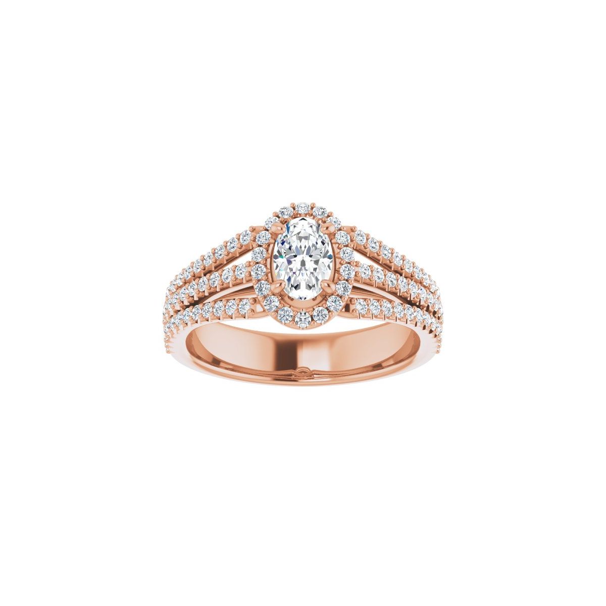 Oval Halo-Style Engagement Ring Semi-Mount - gallery - Series 123567
