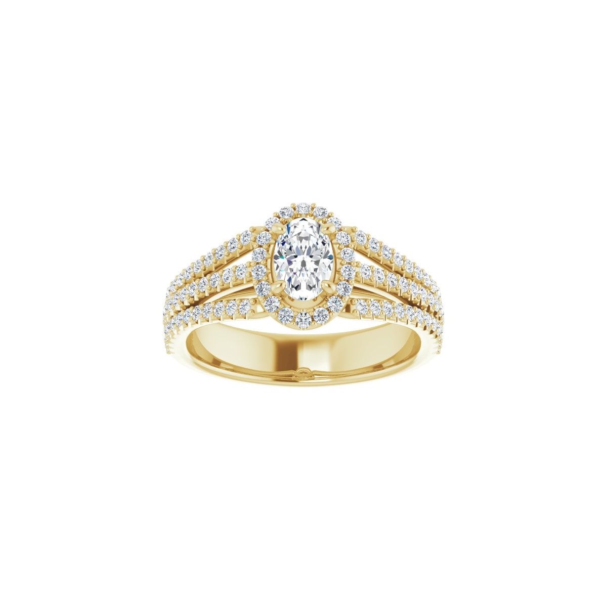 Oval Halo-Style Engagement Ring Semi-Mount - gallery - Series 123567