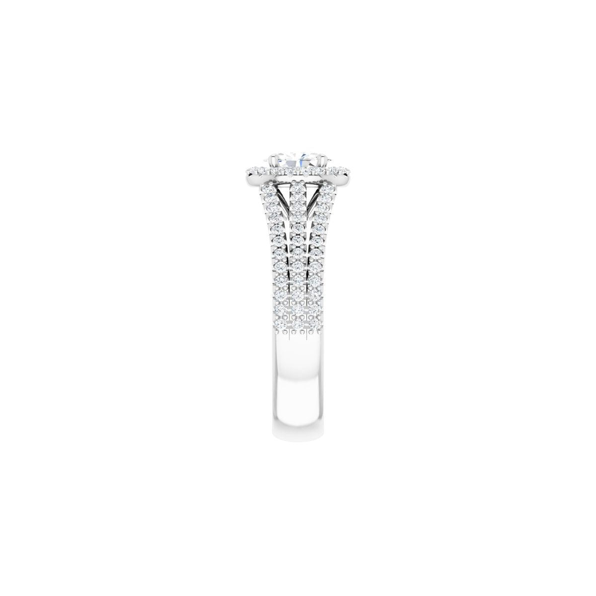 Oval Halo-Style Engagement Ring Semi-Mount - gallery - Series 123567