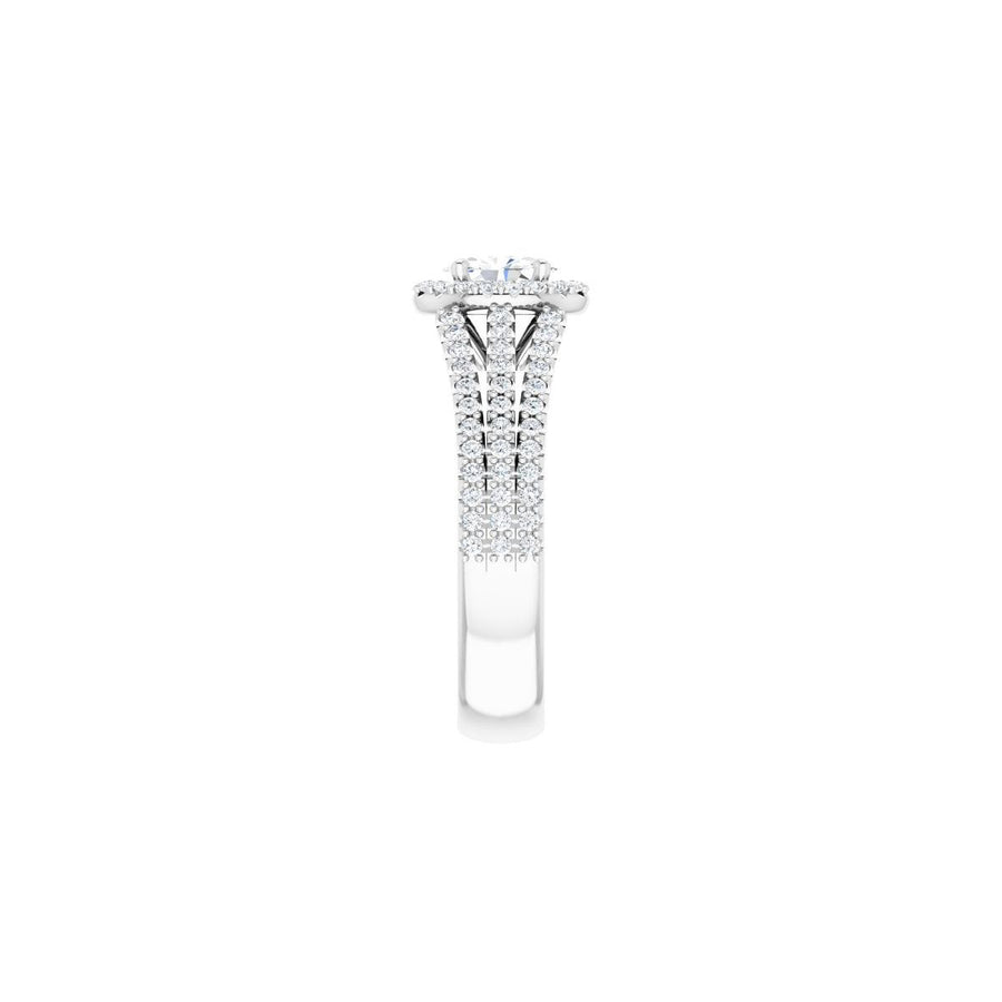 Oval Halo-Style Engagement Ring Semi-Mount - gallery - Series 123567