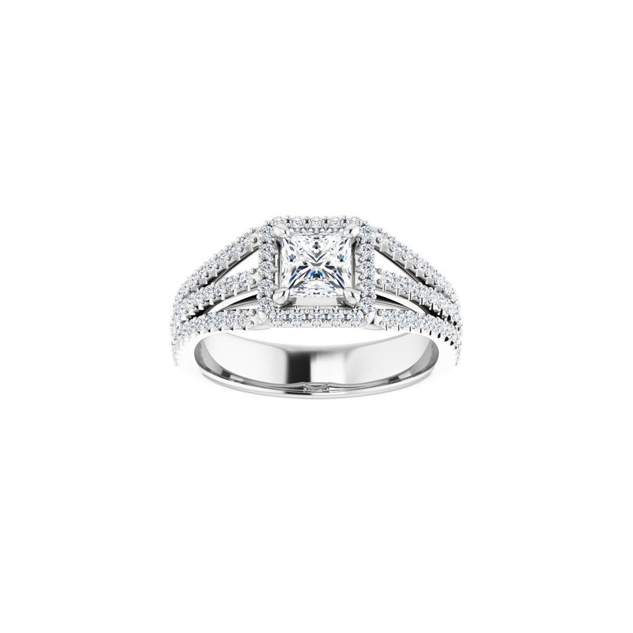 Square Halo-Style Engagement Ring Semi-Mount - gallery - Series 123567