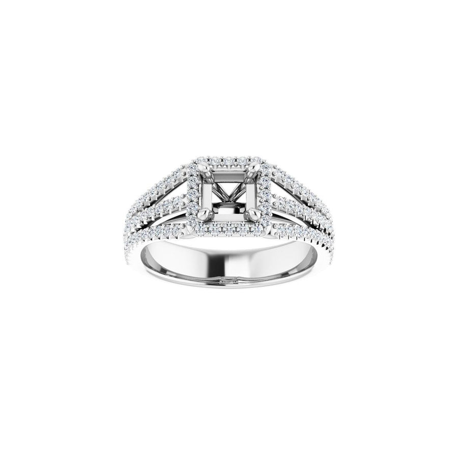 Square Halo-Style Engagement Ring Semi-Mount - gallery - Series 123567