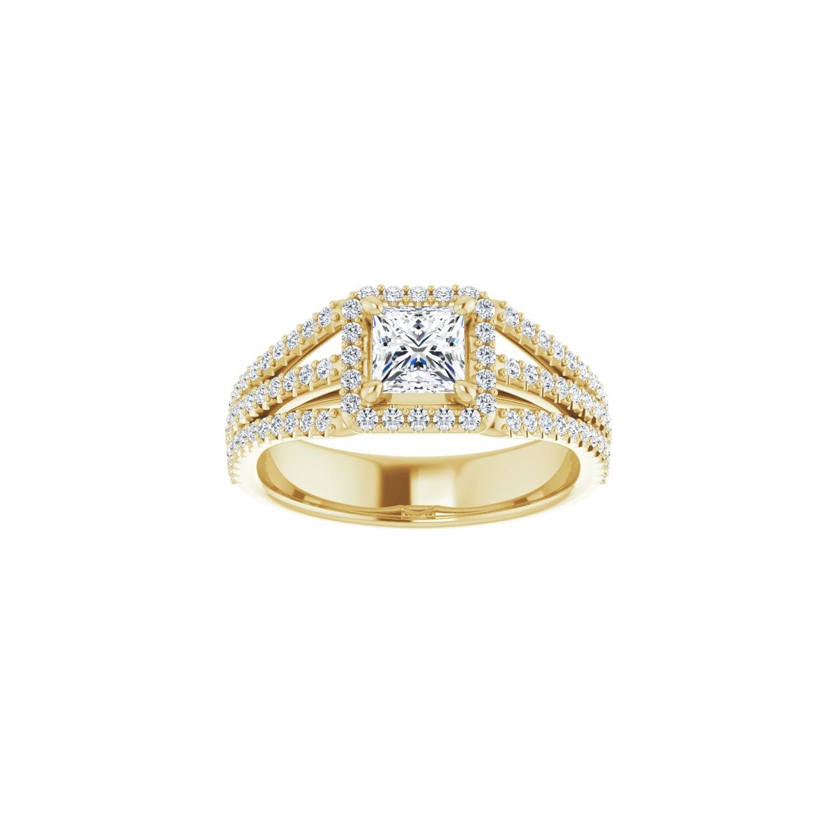 Square Halo-Style Engagement Ring Semi-Mount - gallery - Series 123567